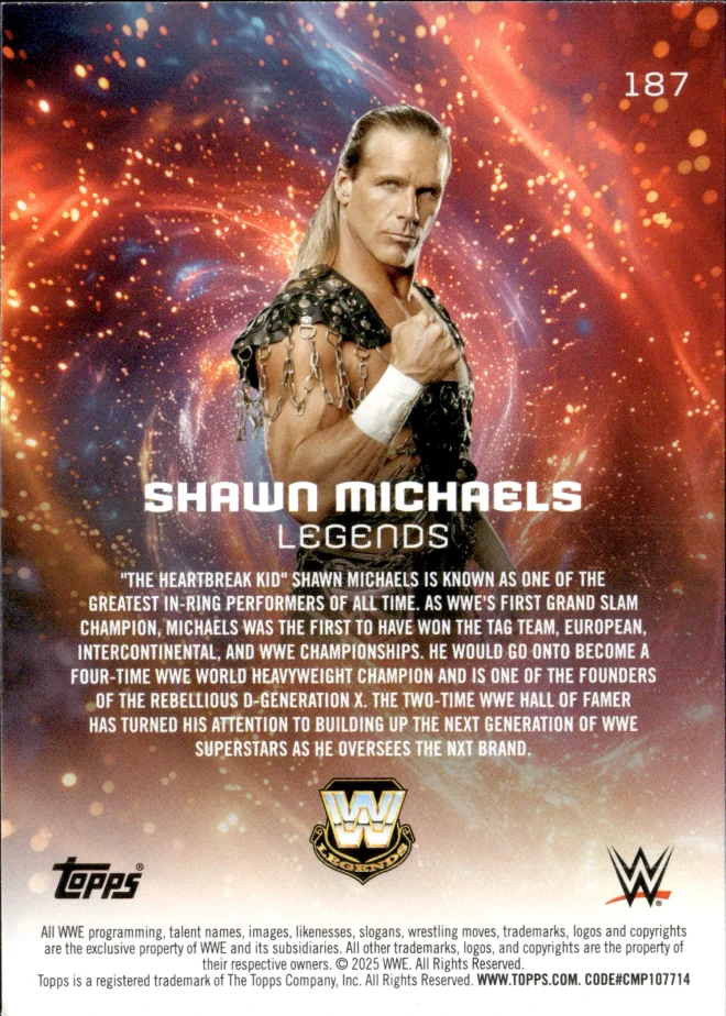 Shawn Michaels card back