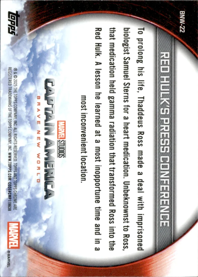 Red Hulk card back