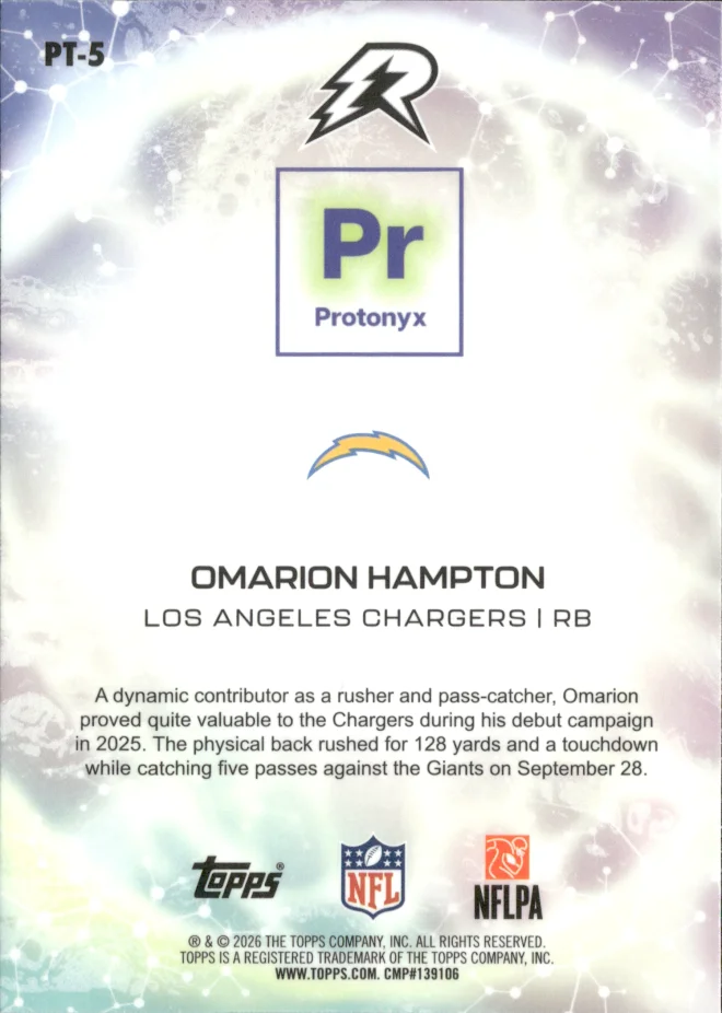 Omarion Hampton card back