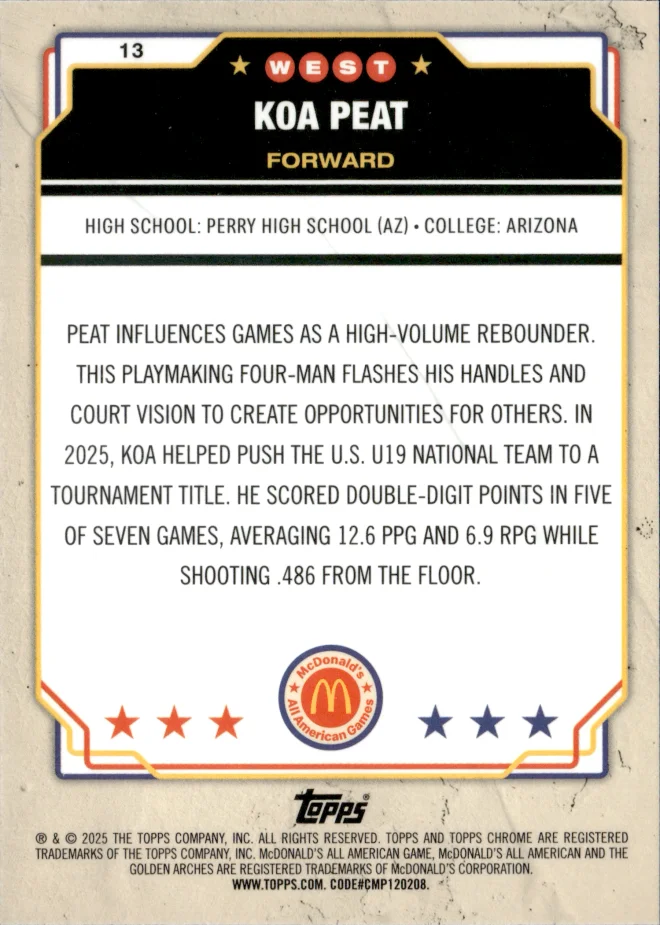 Koa Peat card back