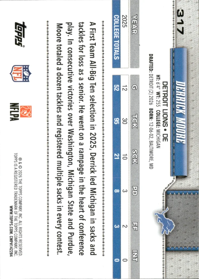 Derrick Moore card back