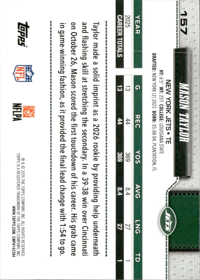 Mason Taylor card back