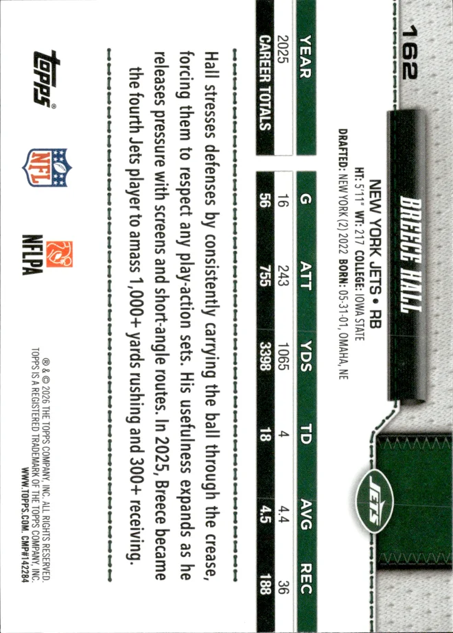 Breece Hall card back