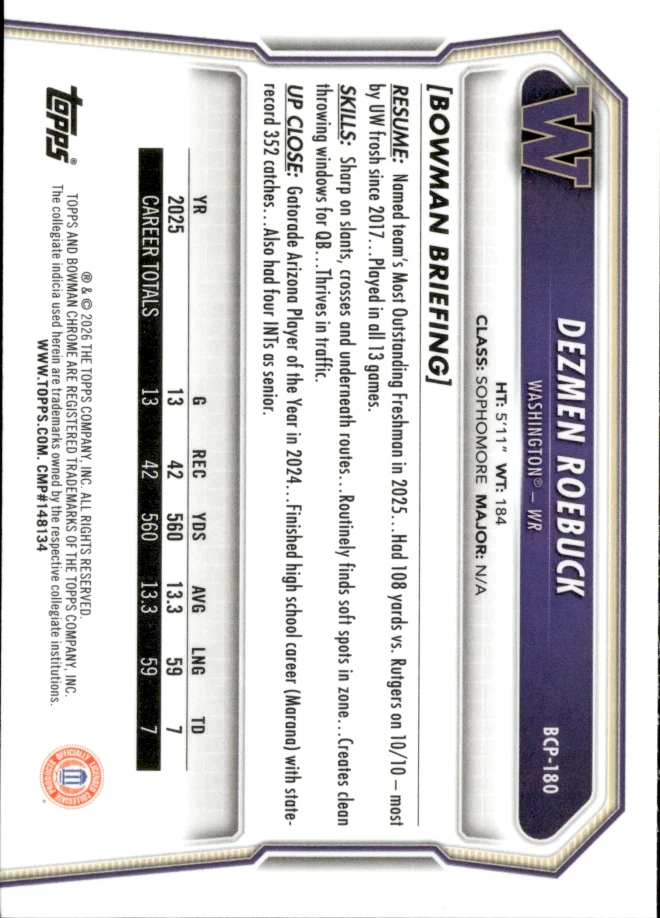 Dezmen Roebuck card back