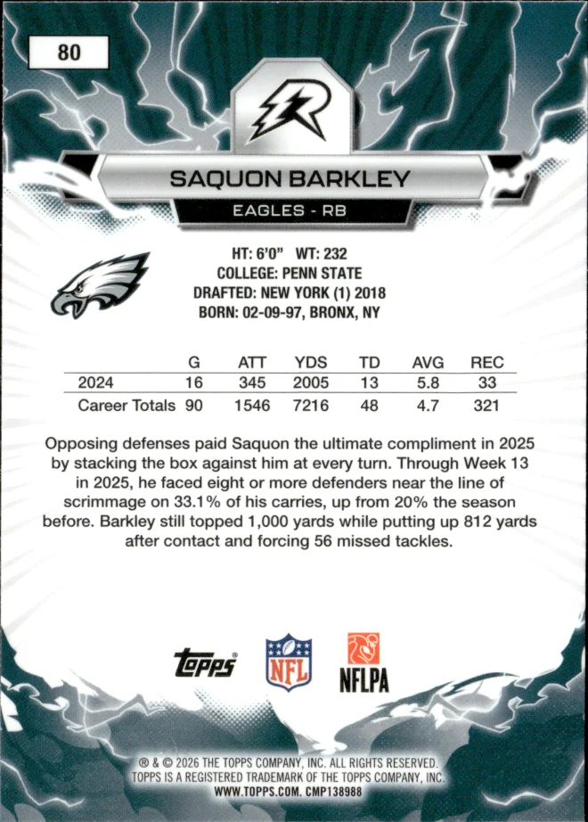 Saquon Barkley card back