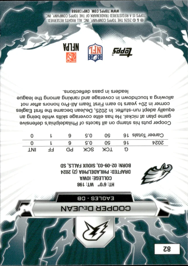 Cooper DeJean card back