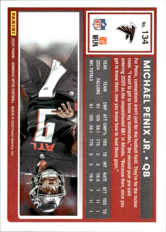 Michael Penix Jr. card back