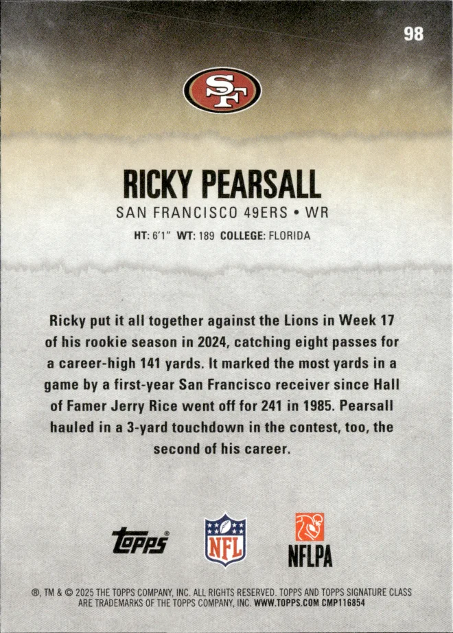 Ricky Pearsall card back