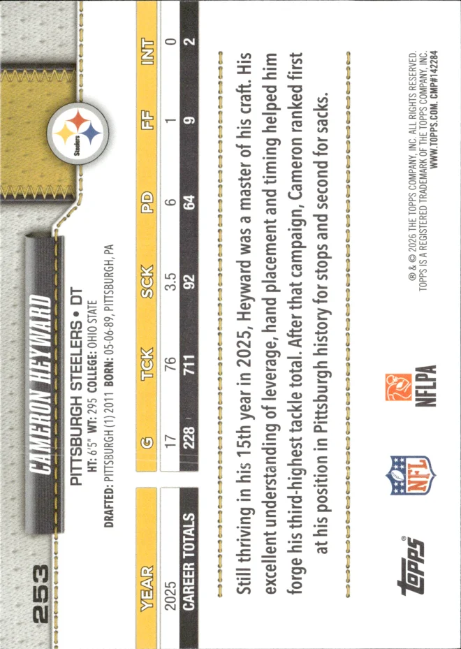 Cameron Heyward card back