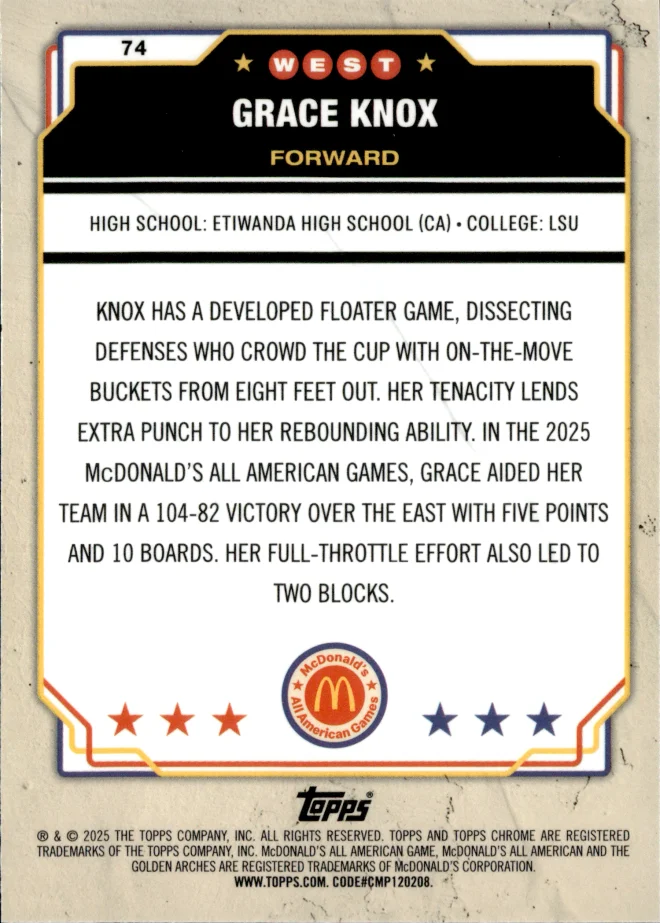 Grace Knox card back
