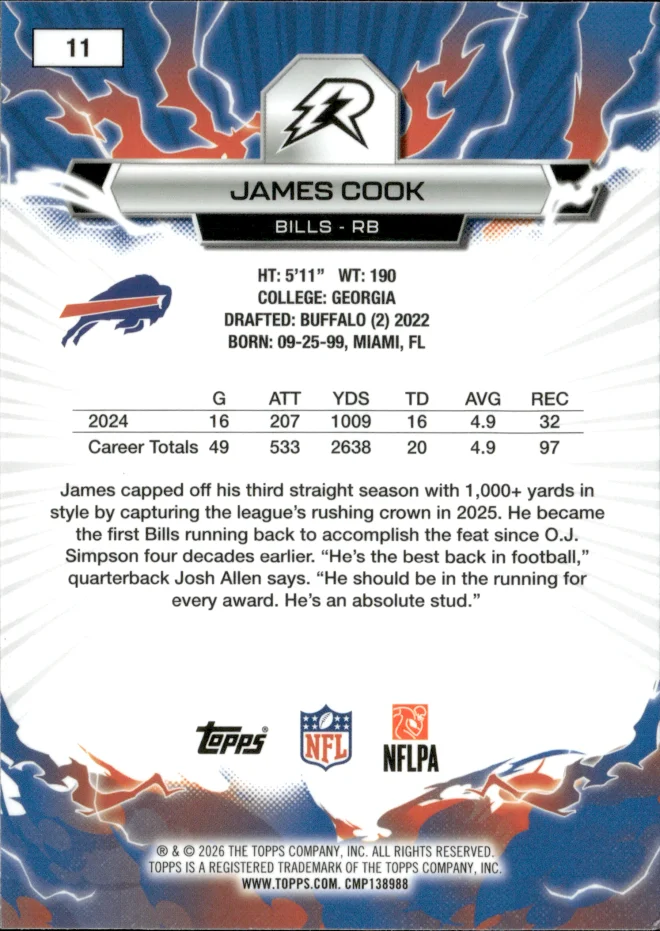 James Cook card back