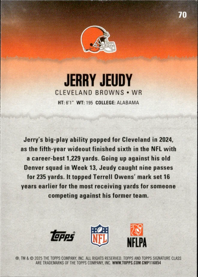 Jerry Jeudy card back