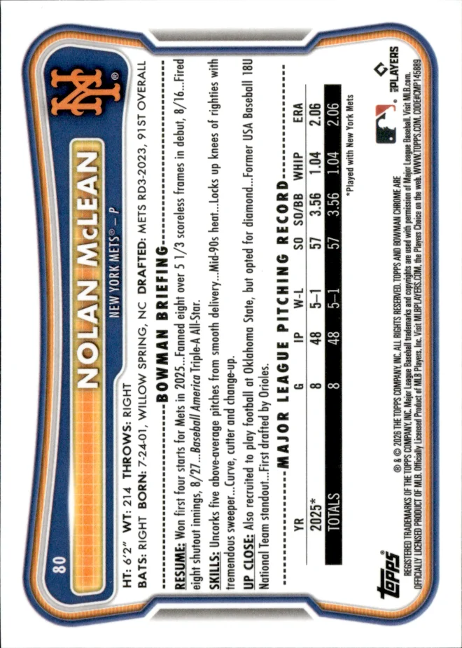 Nolan McLean card back