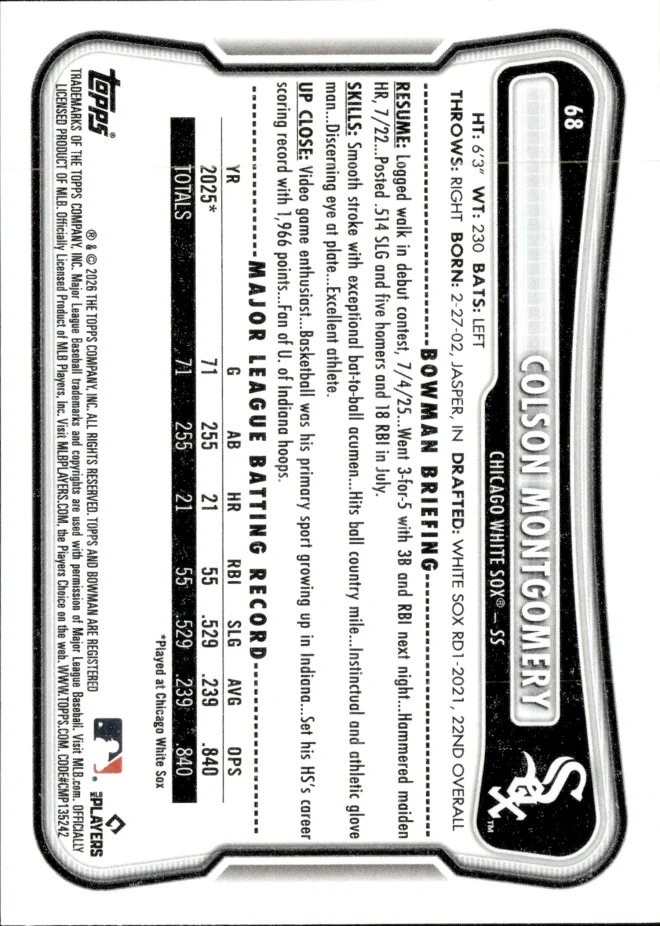 Colson Montgomery card back