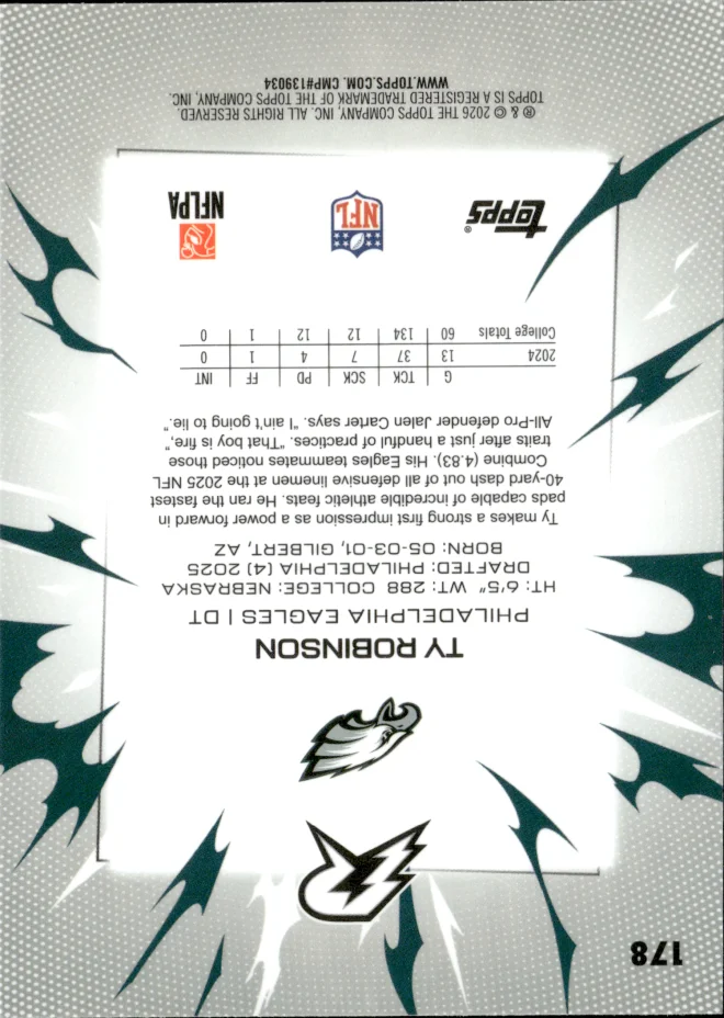 Ty Robinson card back
