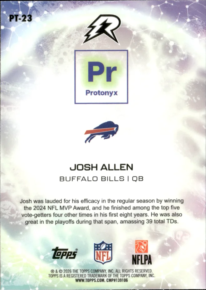 Josh Allen card back