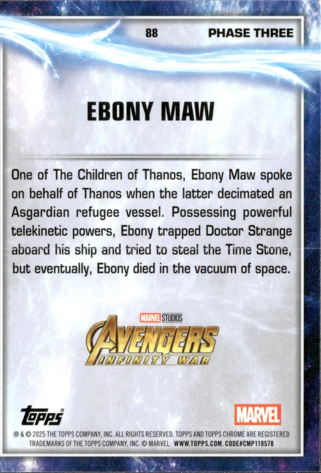 Ebony Maw card back