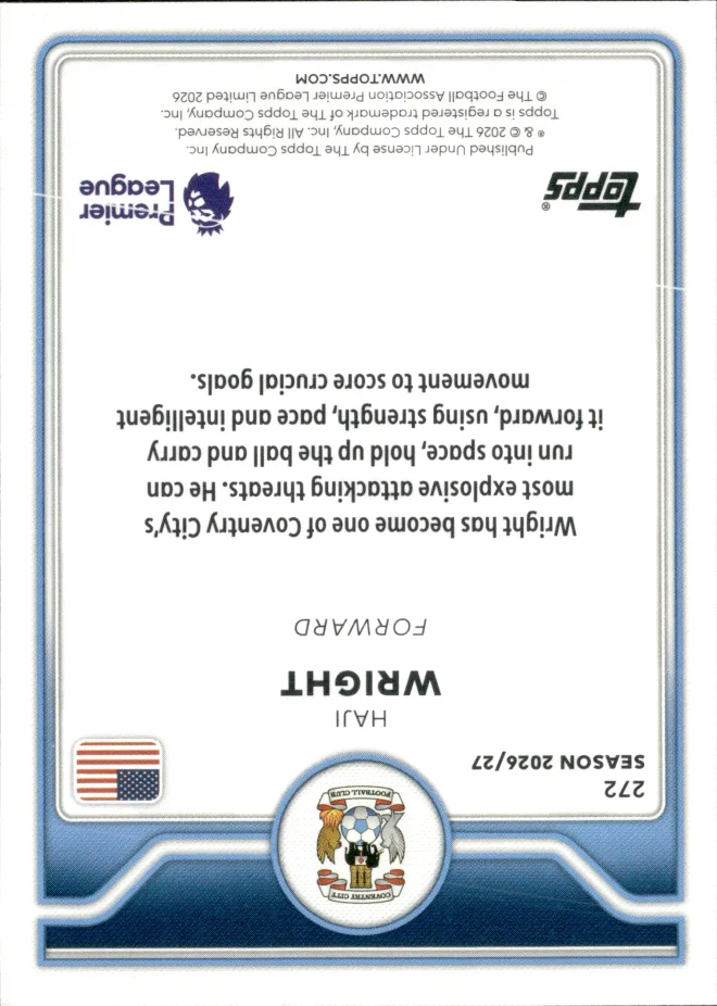 Haji Wright card back