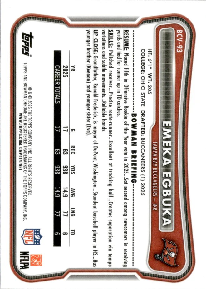 Emeka Egbuka card back
