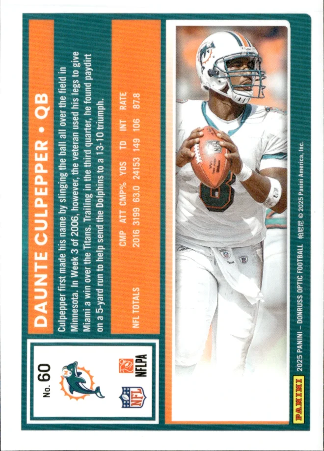 Daunte Culpepper card back