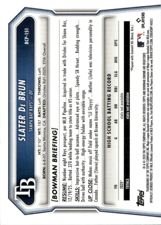 Slater De Brun card back