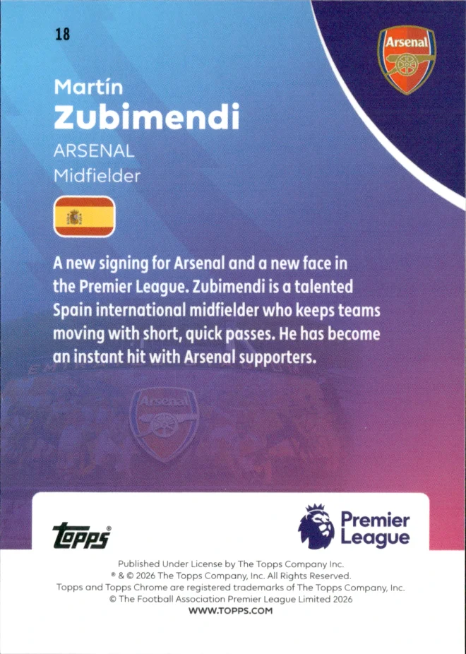 Martín Zubimendi card back
