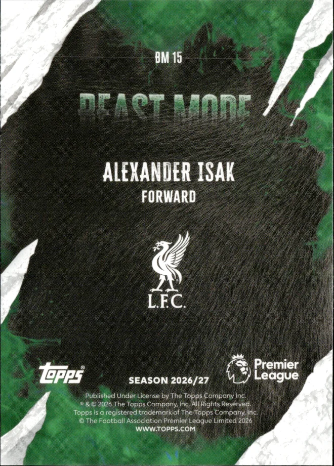 Alexander Isak card back