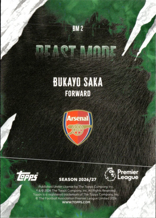 Bukayo Saka card back