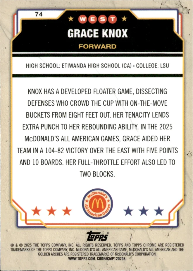 Grace Knox card back