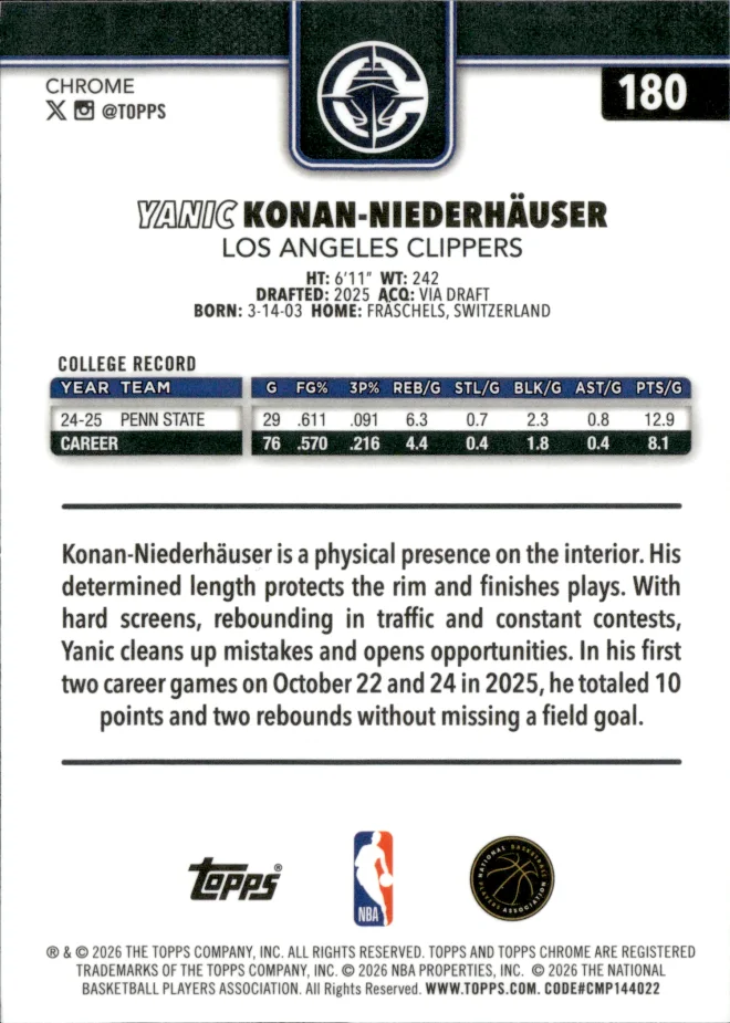 Yanic Konan-Niederhäuser card back