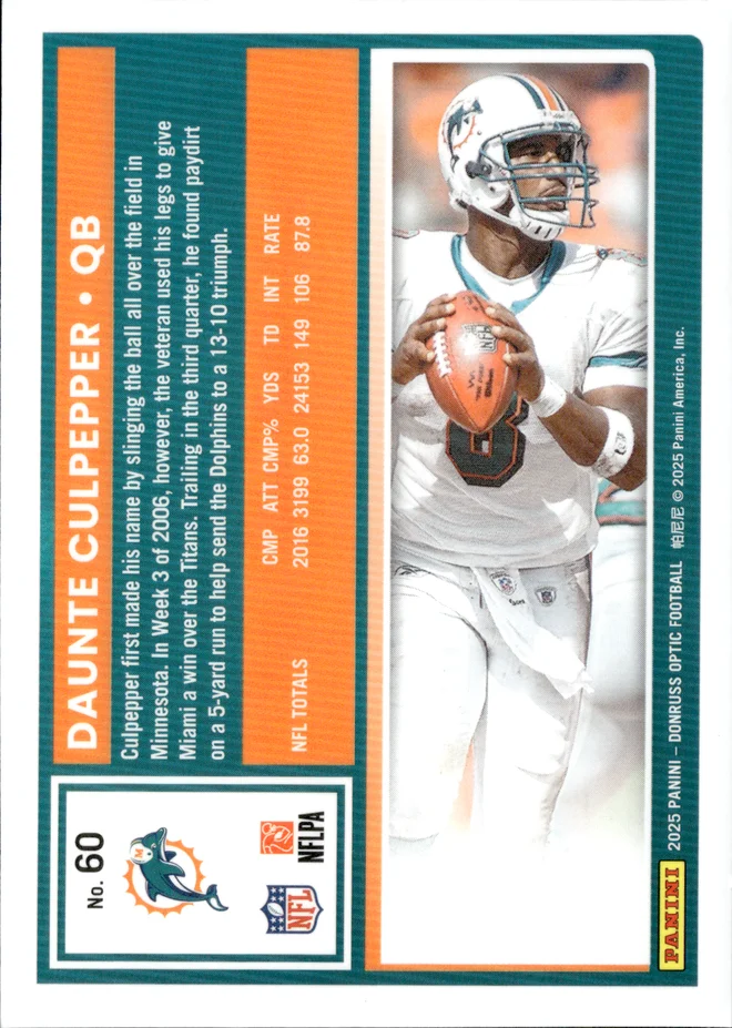 Daunte Culpepper card back