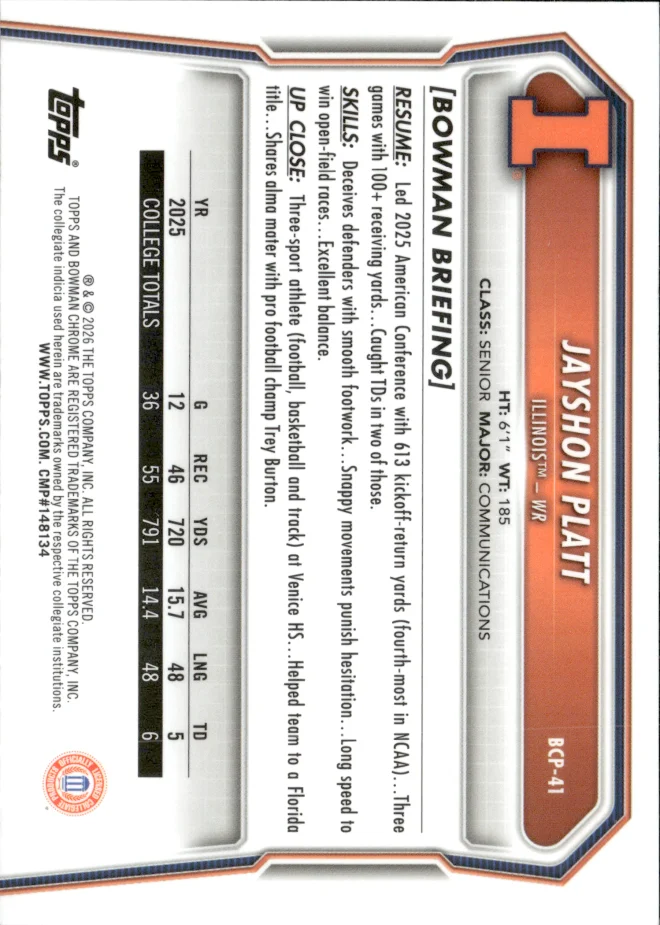 Jayshon Platt card back