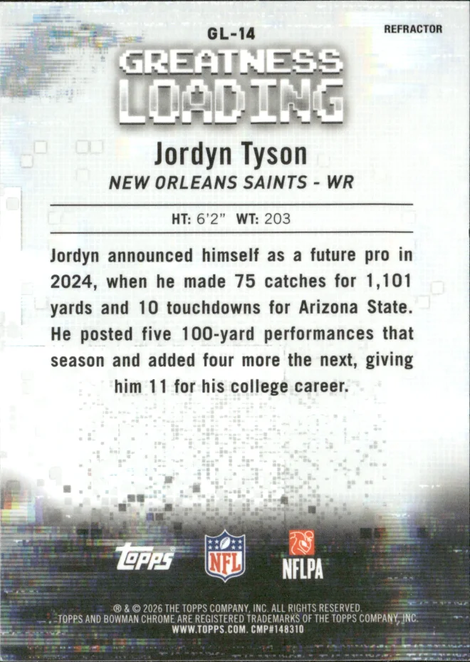 Jordyn Tyson card back