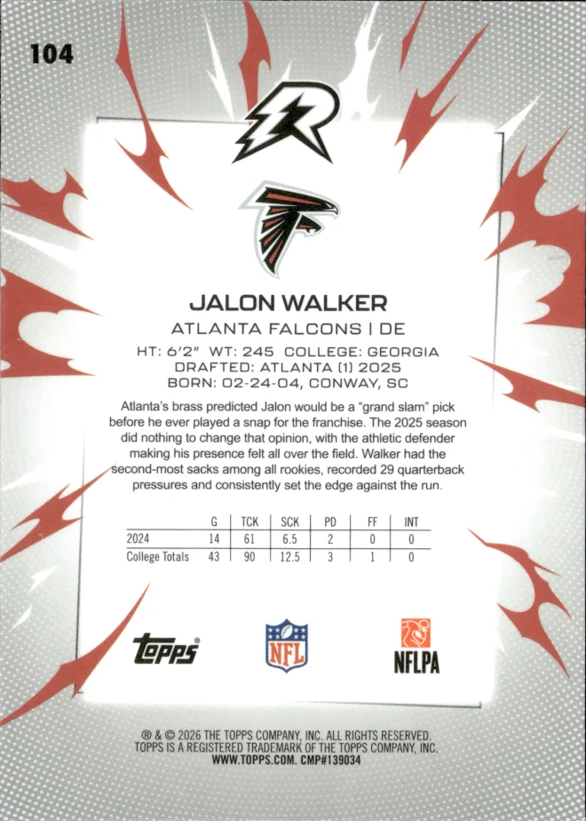 Jalon Walker card back