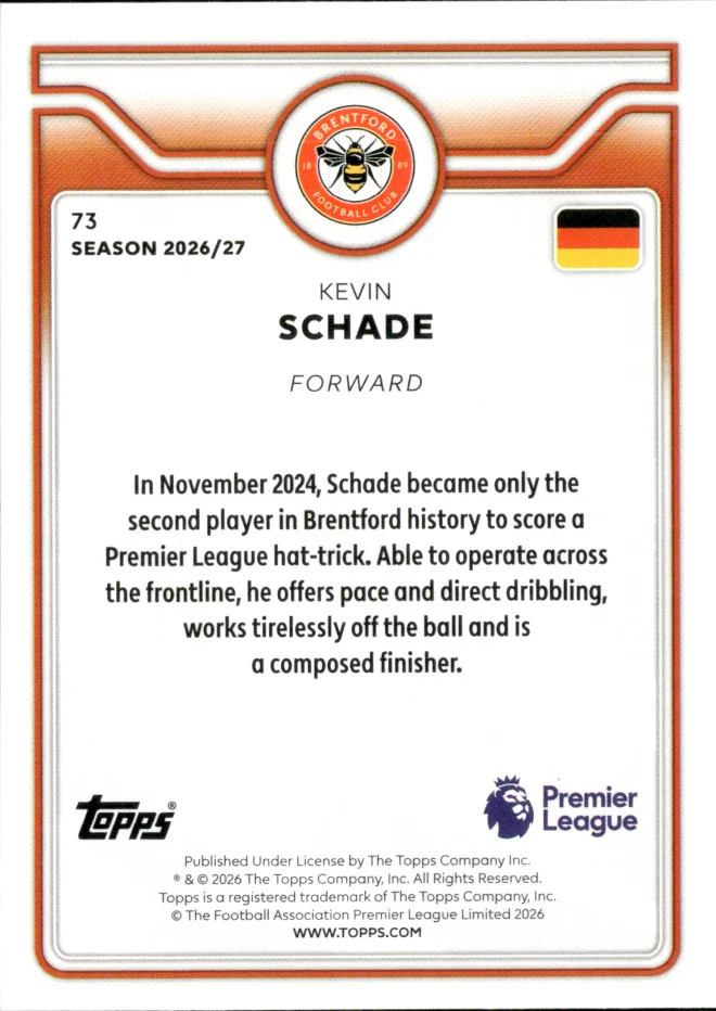 Kevin Schade card back