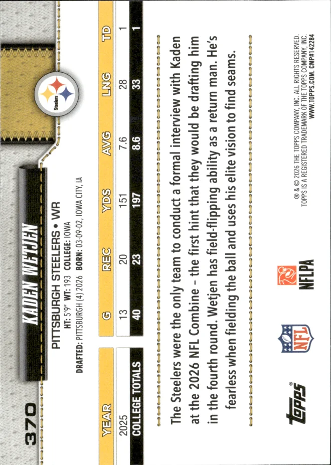 Kaden Wetjen card back
