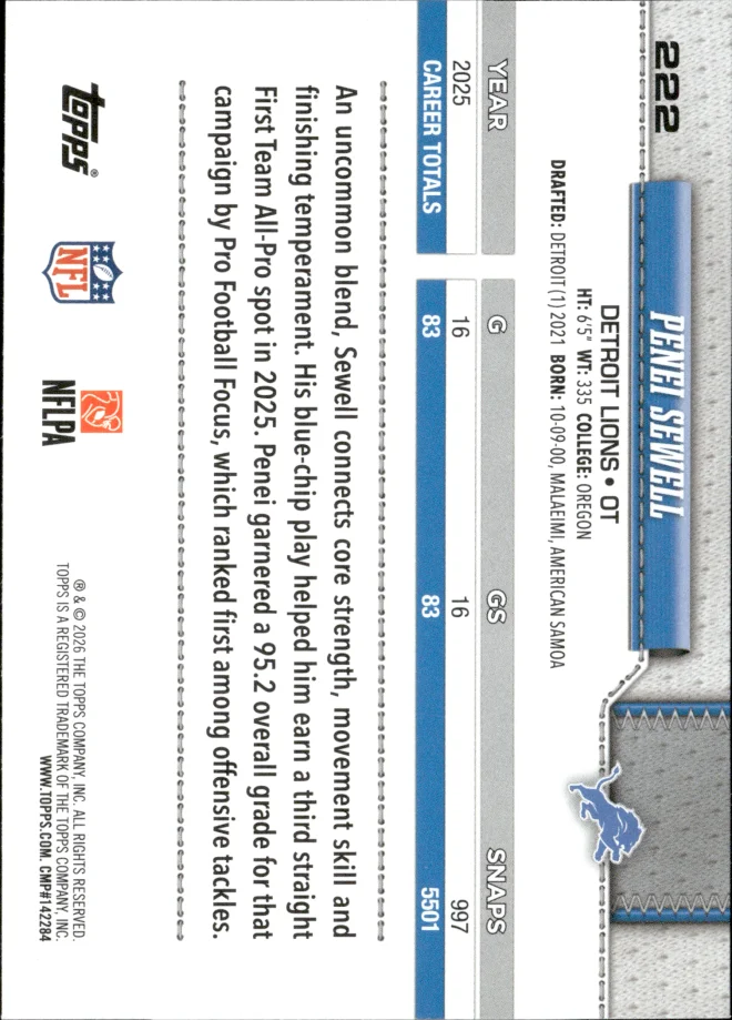 Penei Sewell card back