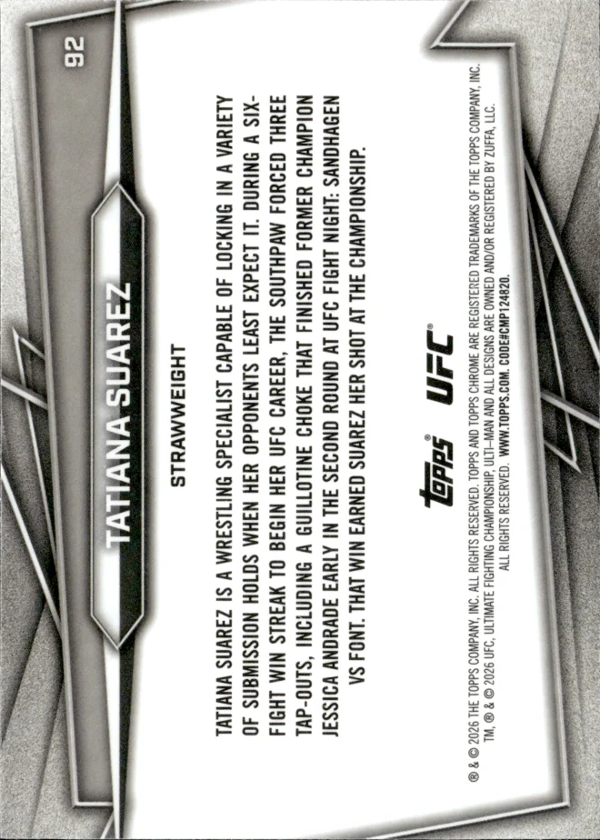 Tatiana Suarez card back