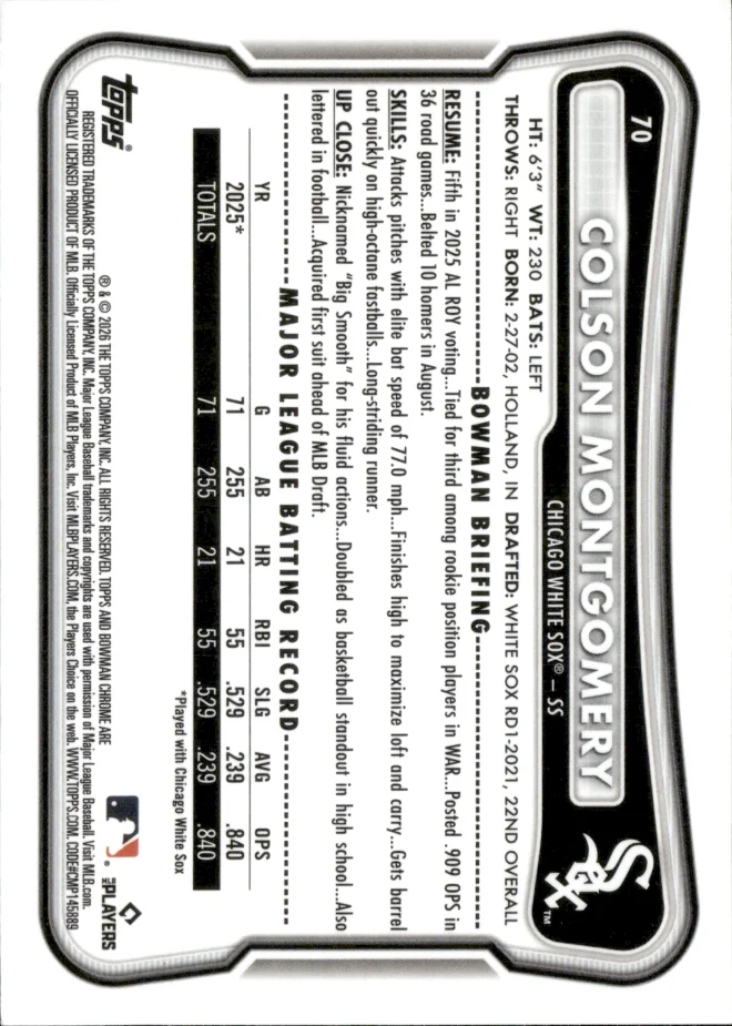 Colson Montgomery card back