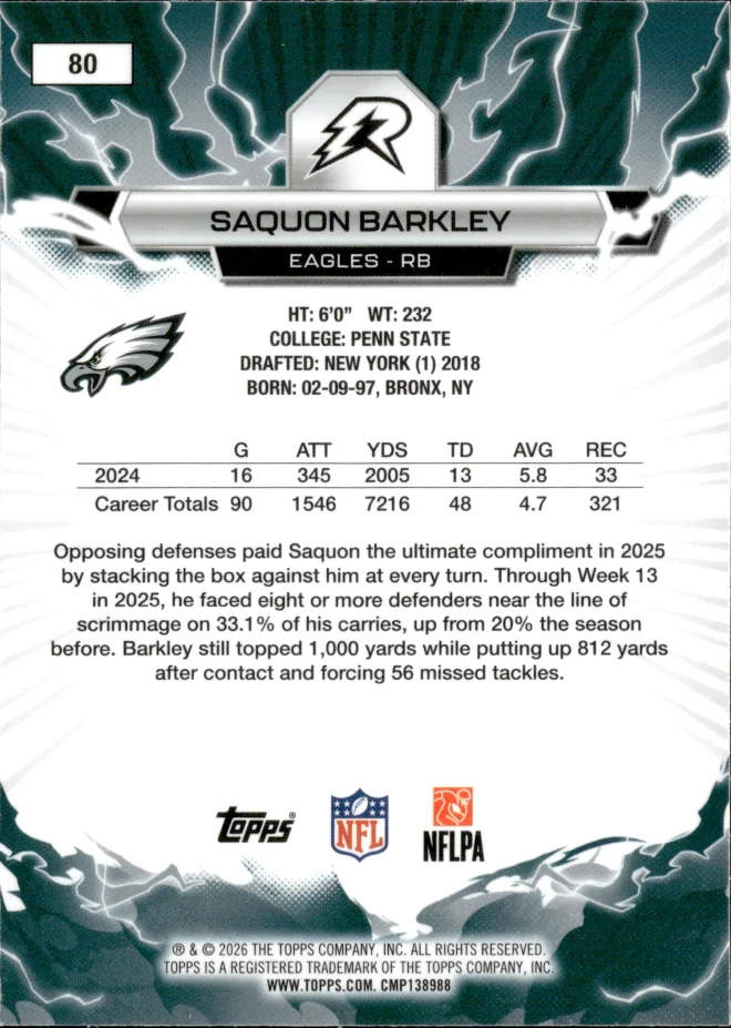 Saquon Barkley card back