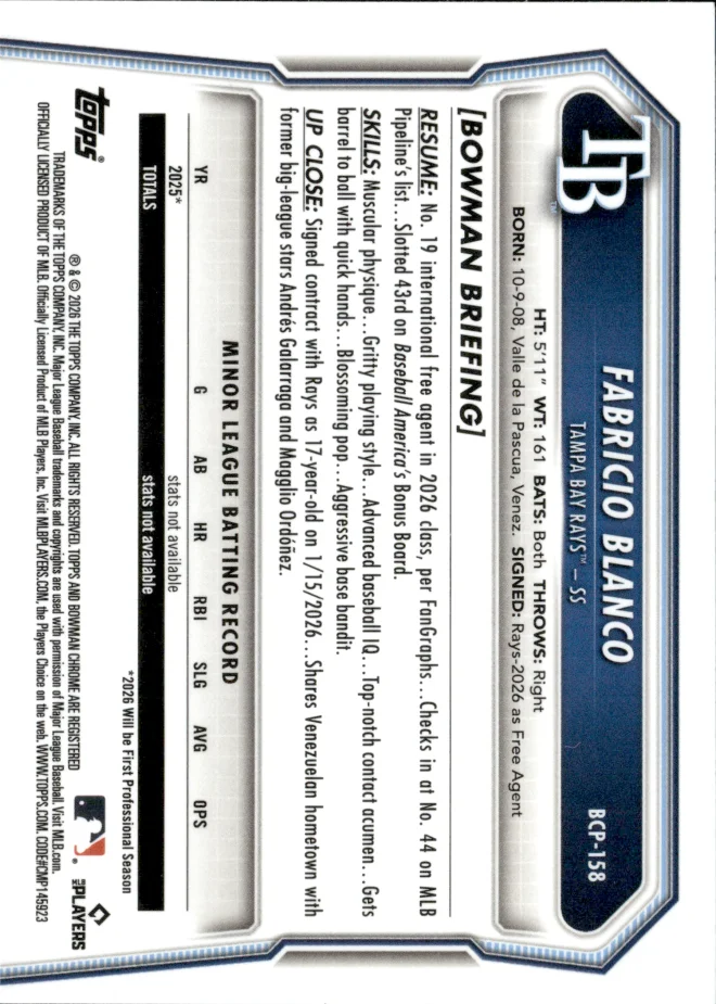 Fabricio Blanco card back