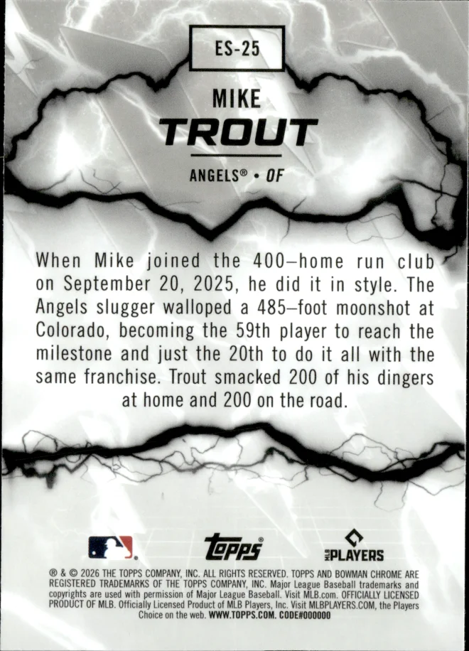 Mike Trout card back