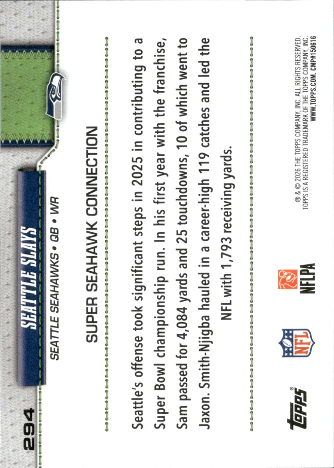 Seattle Slays card back