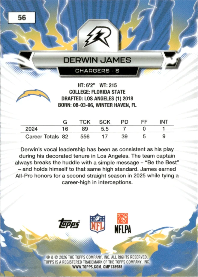Derwin James card back