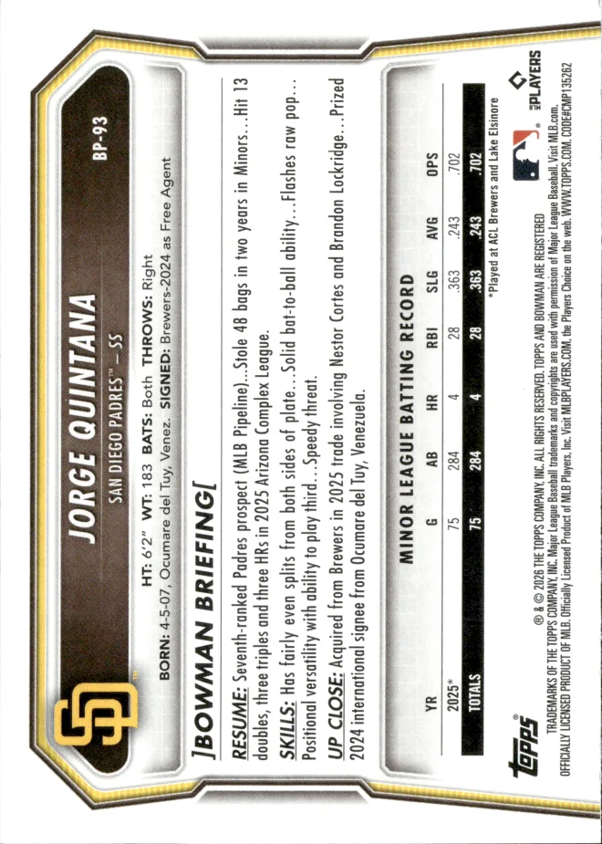 Jorge Quintana card back