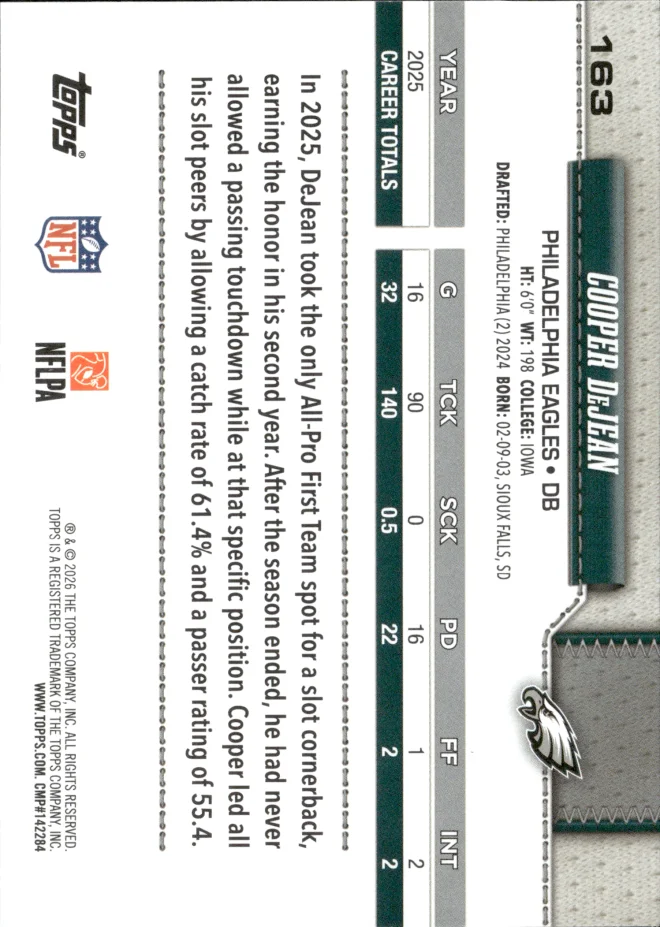 Cooper DeJean card back