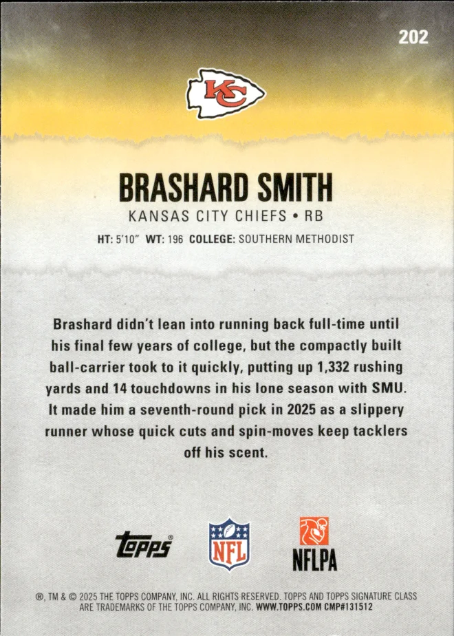 Brashard Smith card back