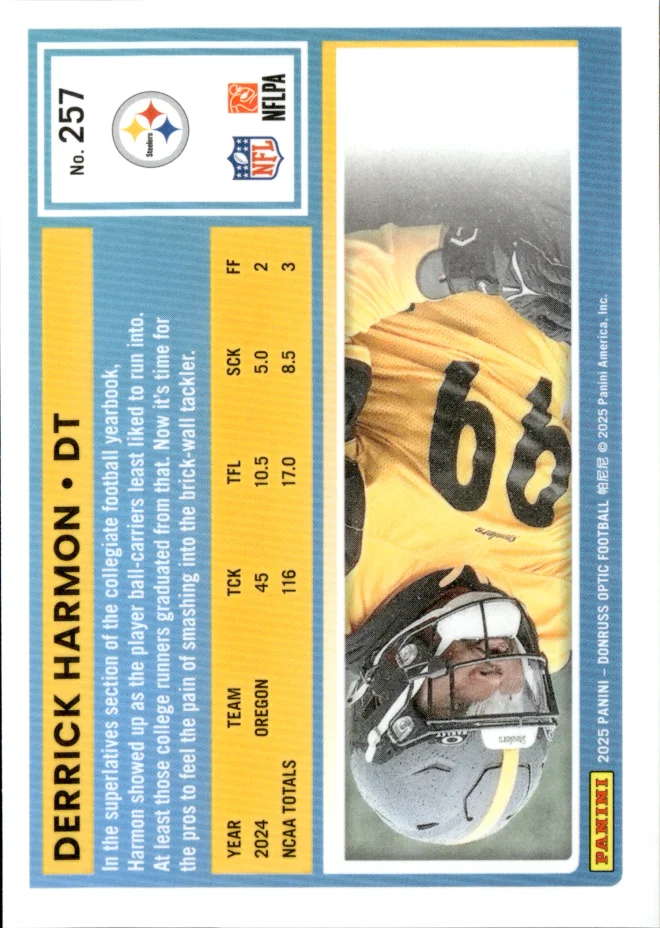 Derrick Harmon card back