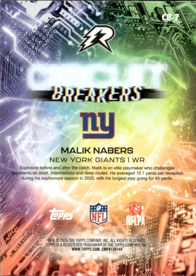 Malik Nabers card back