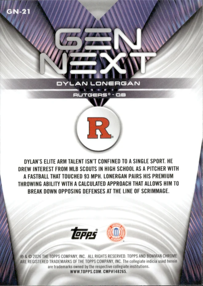 Dylan Lonergan card back